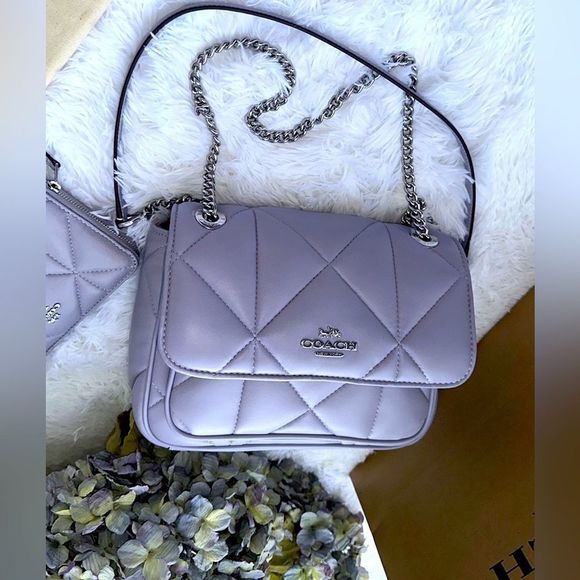 Coach quilted Klare shoulder/crossbody bag and wallet set sv/mist (lilac) - Picture 4 of 13